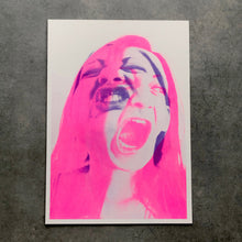 Charger l&#39;image dans la galerie, Contemporary art limited edition poster, self-portrait in neon pink - Naomi Vona Art
