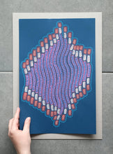 Cargar imagen en el visor de la galería, Abstract Organic Drawing On Navy Blue Paper - Naomi Vona Art
