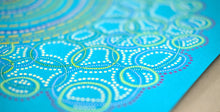 Cargar imagen en el visor de la galería, Bright Turquoise Contemporary Abstract Drawing - Naomi Vona Art
