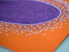 将图片加载到图库查看器，Purple Abstract Organic Art Drawing Illustration On Orange Paper - Naomi Vona Art
