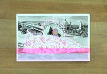 画像をギャラリービューアに読み込む, Fluorescent Pink Altered Art Of Vintage Landscape Postcard - Naomi Vona Art
