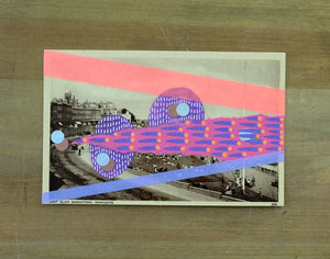 Altered Vintage Postcard Art Collage - Naomi Vona Art