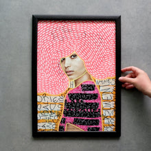 Charger l&#39;image dans la galerie, Large pop art print, neon portrait of a woman, available up to A2 - Naomi Vona Art
