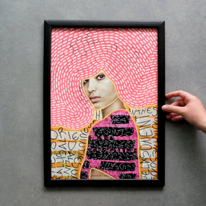 Large pop art print, neon portrait of a woman, available up to A2 - Naomi Vona Art