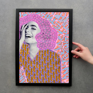 Smiling Girl Art Print, Fashion Woman Altered Photography - Naomi Vona Art