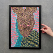 将图片加载到图库查看器，Contemporary art wall decor, portrait with lines and dots - Naomi Vona Art
