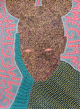 Cargar imagen en el visor de la galería, Contemporary art wall decor, portrait with lines and dots - Naomi Vona Art
