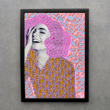 Load image into Gallery viewer, Smiling Girl Art Print, Fashion Woman Altered Photography - Naomi Vona Art
