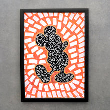 Cargar imagen en el visor de la galería, Neon Red Mouse Silhouette Fine Art Print - Naomi Vona Art
