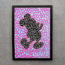 Load image into Gallery viewer, Original Mouse Fine Art Print, Fluorescent Pink And Blue Art - Naomi Vona Art
