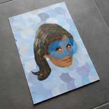 Cargar imagen en el visor de la galería, Masked Woman Original Vintage Contemporary Collage - Naomi Vona Art
