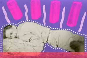 Vintage Photo Collage Of Sleepy Man - Naomi Vona Art
