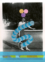 Load image into Gallery viewer, Tennis Art Collage On Vintage Found Photography - Naomi Vona Art
