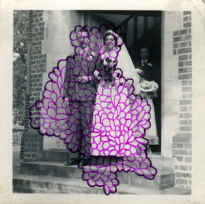 Wedding Art, Collage On Vintage Wedding Photo - Naomi Vona Art
