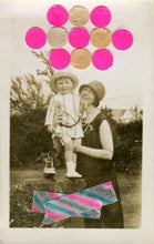 Cargar imagen en el visor de la galería, Mother And Child Art Collage, Tiny Original Collage Art Photo - Naomi Vona Art
