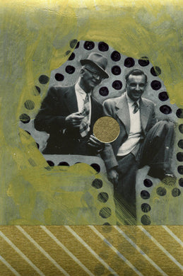 Mixed Media Art Collage Created On Tiny Found Portrait - Naomi Vona Art