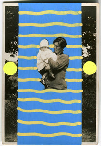 Mother And Baby Collage Dada Art On Tiny Retro Portrait Photo - Naomi Vona Art