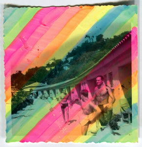 Funny Rainbow Art Collage On Vintage Photo - Naomi Vona Art