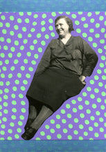 Cargar imagen en el visor de la galería, Purple Art Collage On Smiling Woman Vintage Portrait - Naomi Vona Art

