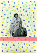 Charger l&#39;image dans la galerie, Confetti Art Collage On Vintage Photo Of Happy Woman - Naomi Vona Art

