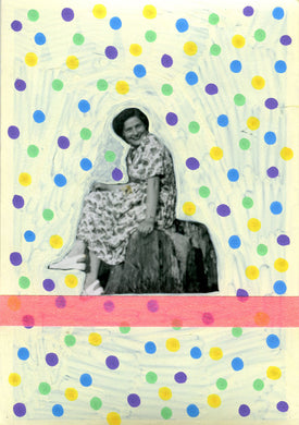 Confetti Art Collage On Vintage Photo Of Happy Woman - Naomi Vona Art