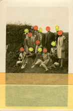 Load image into Gallery viewer, Original Artwork Realized On Vintage Photography Group Outside - Naomi Vona Art
