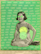 Load image into Gallery viewer, Mixed Media Vintage Collage On Retro Smiling Baby Girl Portrait - Naomi Vona Art
