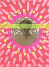 将图片加载到图库查看器，Neon Art Contemporary Collage On Vintage Woman Portrait - Naomi Vona Art

