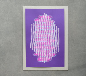 Original Handmade Illustration On Purple Paper - Naomi Vona Art
