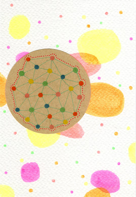 Postcard Size Handmade Original Abstract At Collage - Naomi Vona Art