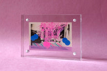 Cargar imagen en el visor de la galería, Mixed Media Collage Art Altered With Fluorescent Pink - Naomi Vona Art
