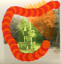 Load image into Gallery viewer, Orange Art Collage On Found Photography - Naomi Vona Art
