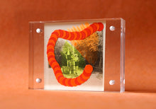 Load image into Gallery viewer, Orange Art Collage On Found Photography - Naomi Vona Art
