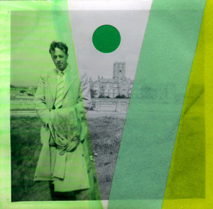 Mint Green Art Collage Realized On Original Vintage Photographs - Naomi Vona Art