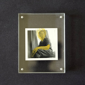 Golden Art, Original Collage On Portrait Photo - Naomi Vona Art