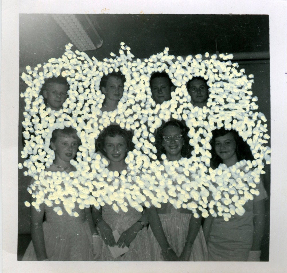 Vintage Group Photo, Altered Art Collage - Naomi Vona Art