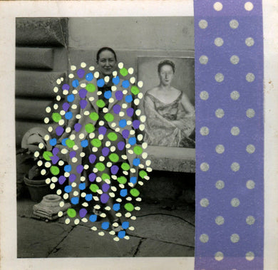 Dotty Artwork, Handmade Collage On Vintage Photograph - Naomi Vona Art