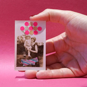 Mother And Child Art Collage, Tiny Original Collage Art Photo - Naomi Vona Art