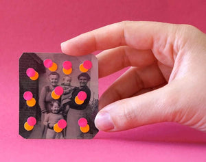 Paper Confetti Art Collage Created On Found Photo - Naomi Vona Art