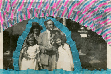 Family Portrait Art Collage On Vintage Portrait Photo - Naomi Vona Art